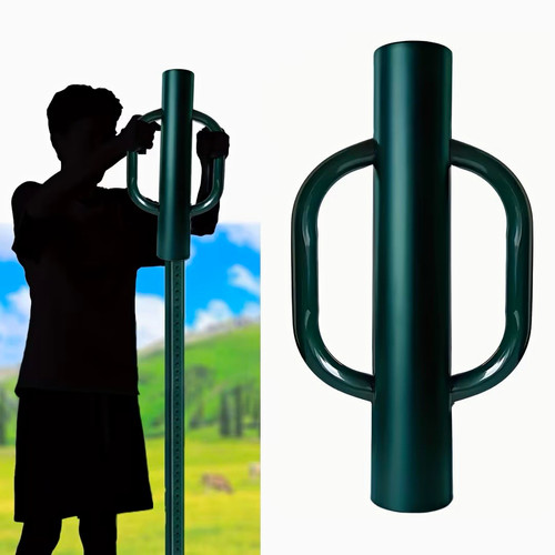 Manual steel fence post - fence,